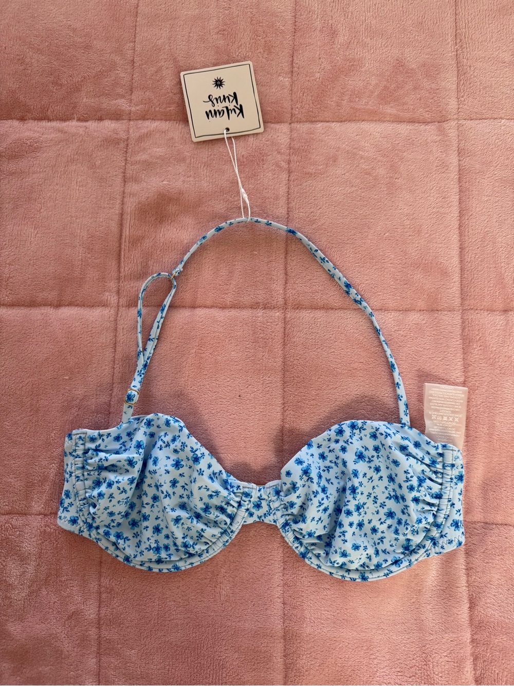 Kulani Kinis Light Blue Floral Bikini Top